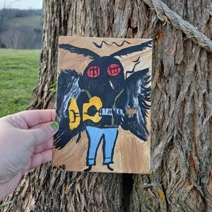 Mothman Playing Guitar Painting